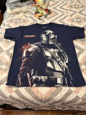 CVLA Star Wars Men’s Navy Tee with Silver Logo Print